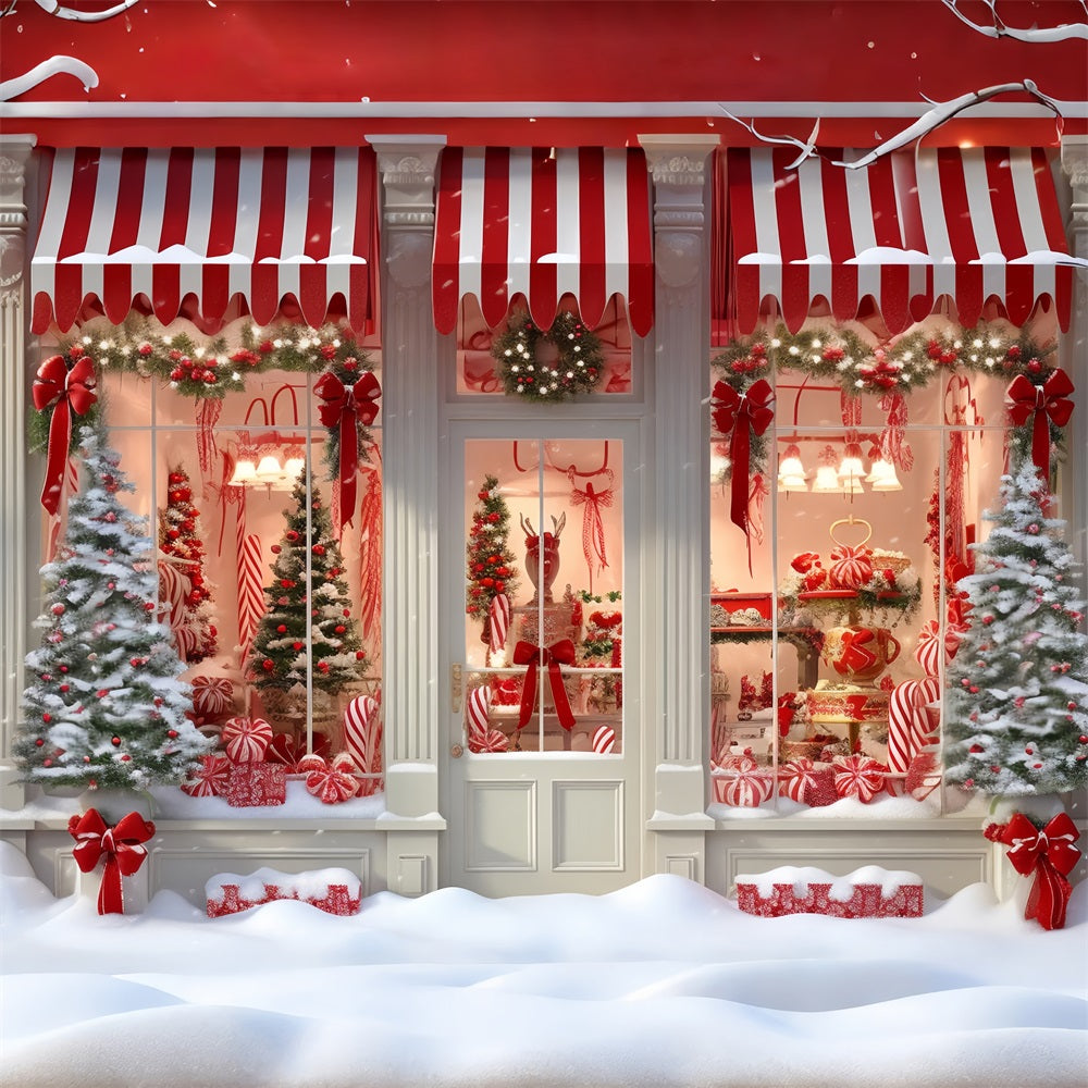 Christmas Tree Photography Backdrop Candy Shop Window Backdrop UK BRP11-202