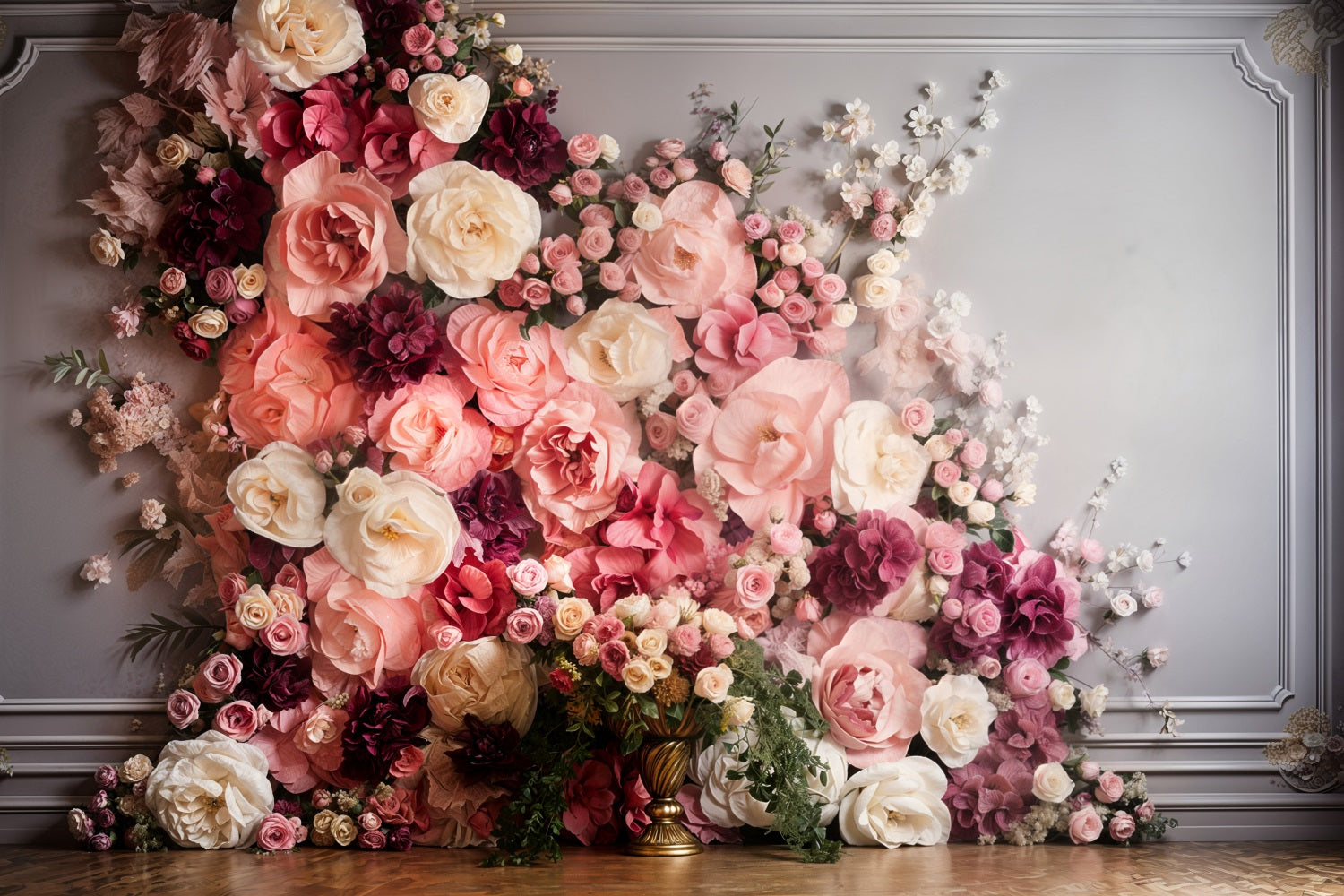 Valentine's Day Backdrop Vintage Pink Floral Wall Backdrop UK BRP11-441