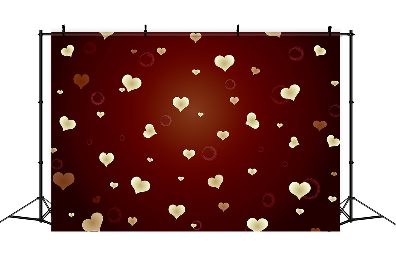 Valentine Backdrops Photography Golden Hearts Red Backdrop UK BRP11-450
