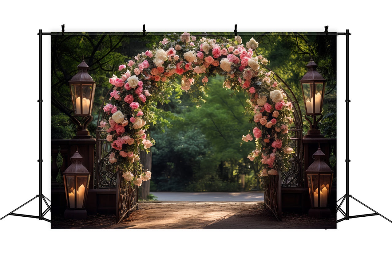Spring Backdrop Photography Rose Garden Arch Backdrop UK BRP11-521