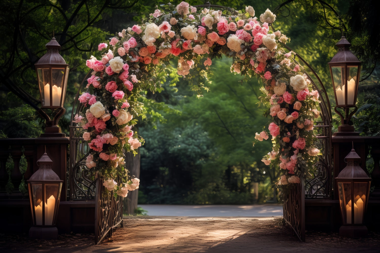 Spring Backdrop Photography Rose Garden Arch Backdrop UK BRP11-521