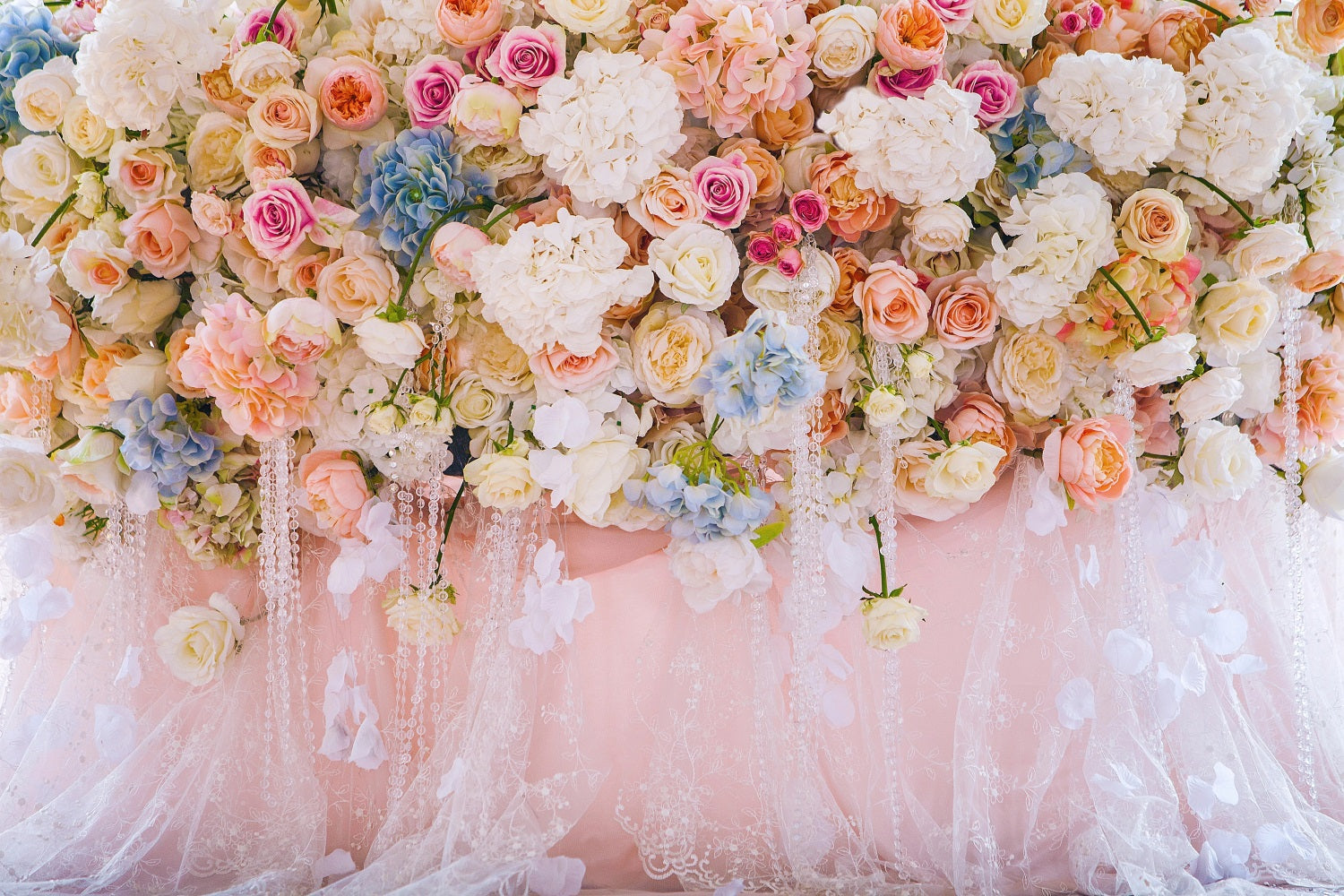 Spring Backdrops Photography Blooming Flowers Lace Design Backdrop UK BRP11-529