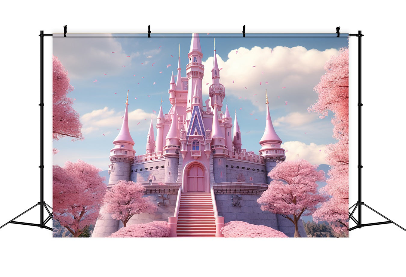 Spring Photo Backdrops Pink Castle Fantasy Backdrop UK BRP11-539