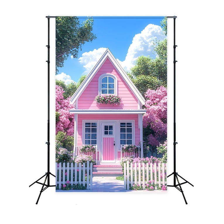Spring Flowers Backdrop Adorable Pink Cottage Backdrop UK BRP11-540