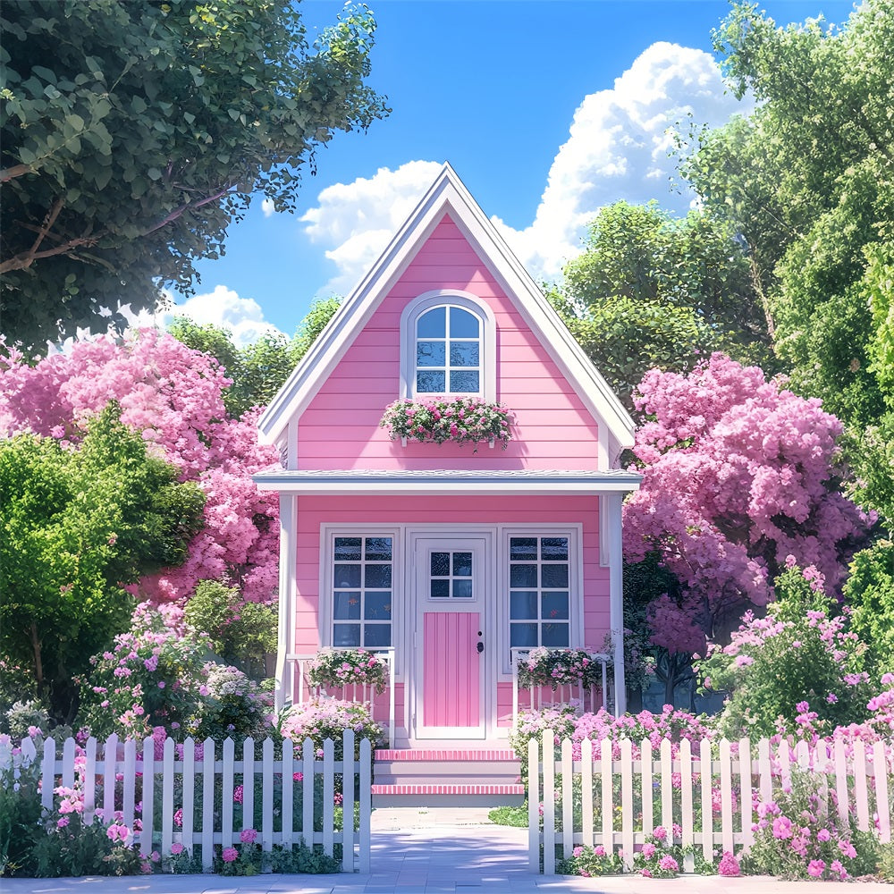 Spring Flowers Backdrop Adorable Pink Cottage Backdrop UK BRP11-540