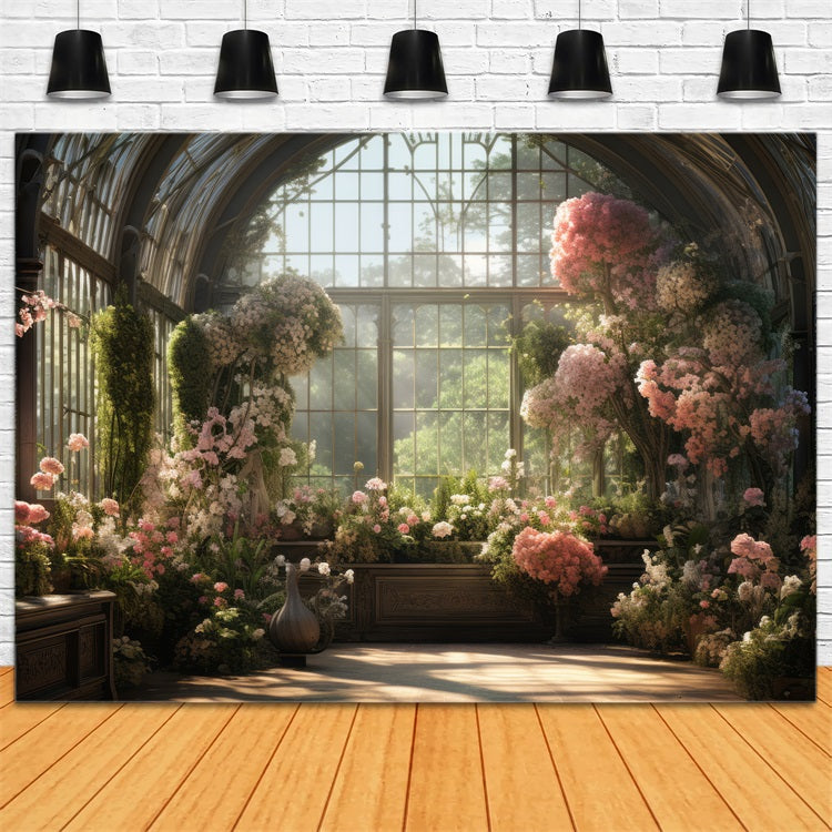 Spring Photoshoot Backdrop Glass Conservatory Floral Window Backdrop UK BRP11-548