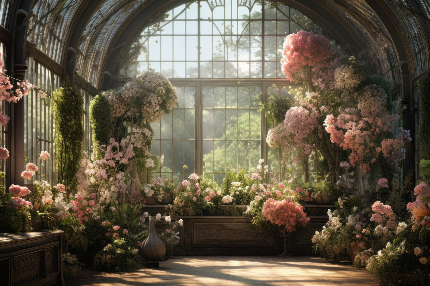 Spring Photoshoot Backdrop Glass Conservatory Floral Window Backdrop UK BRP11-548