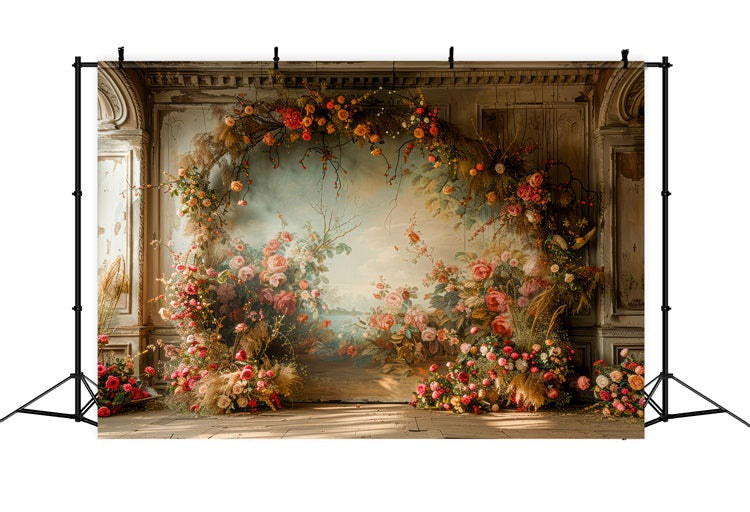 Spring Themed Backdrop Room Rose Vine Decor Backdrop UK BRP11-550