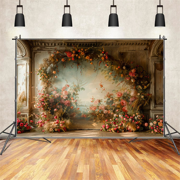 Spring Themed Backdrop Room Rose Vine Decor Backdrop UK BRP11-550