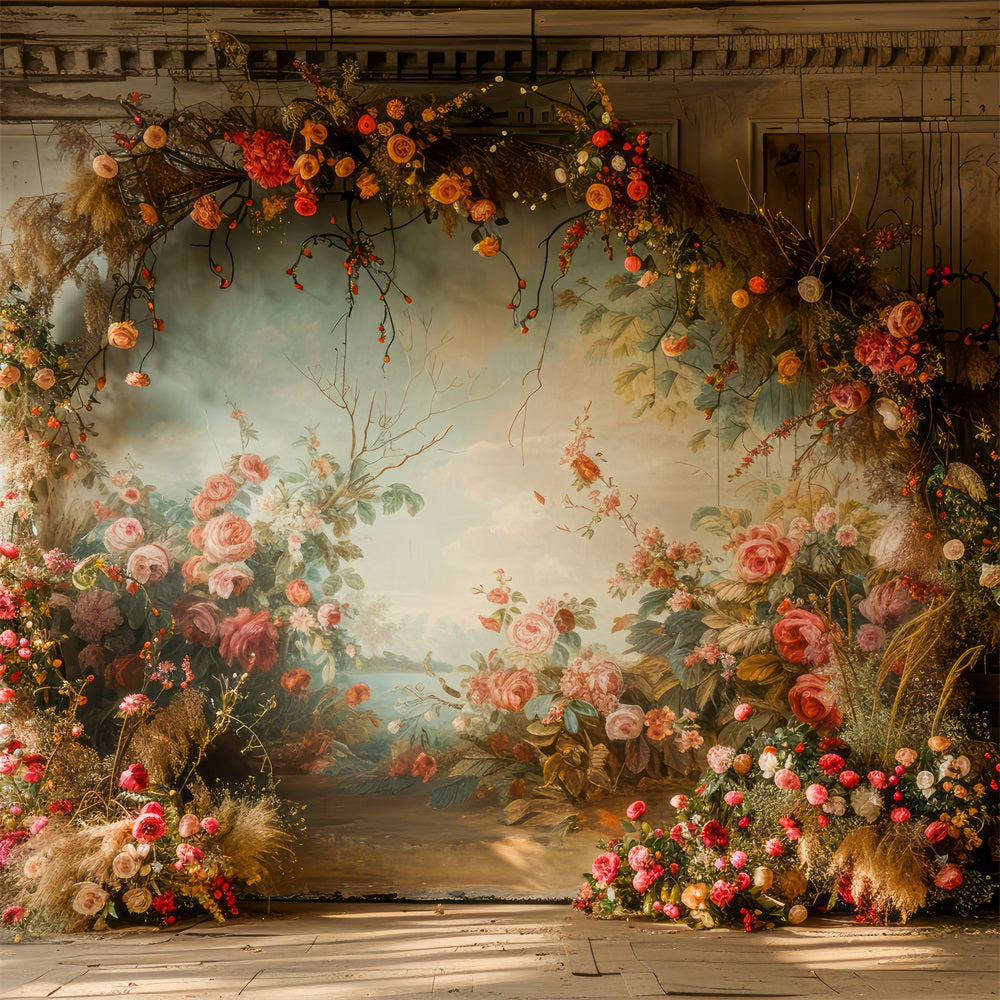 Spring Themed Backdrop Room Rose Vine Decor Backdrop UK BRP11-550