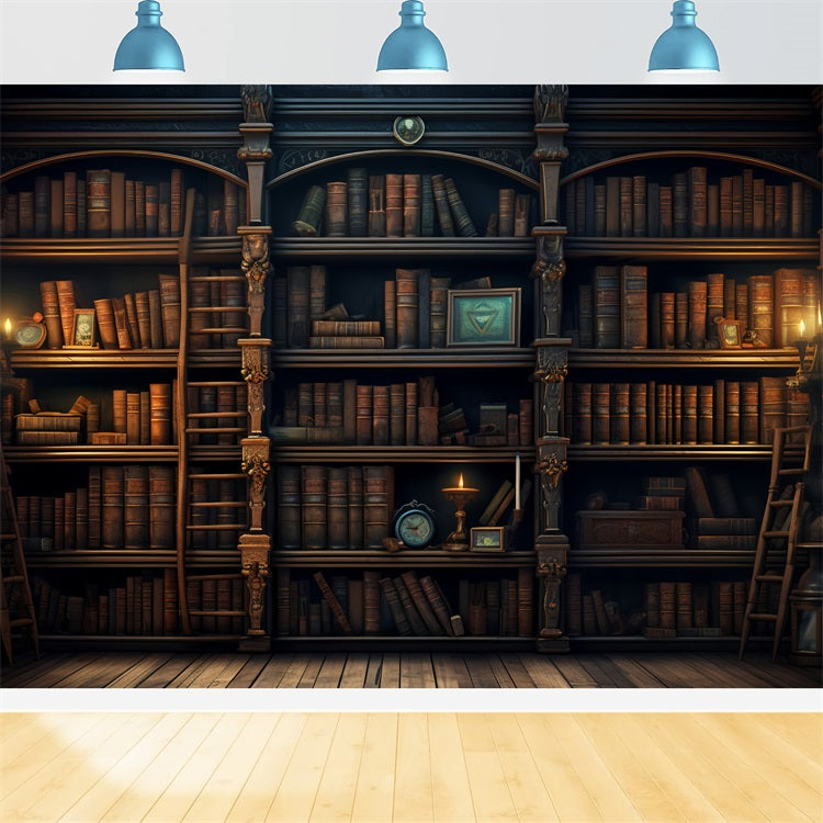 Vintage Photography Backdrops Bookstore Shelved Literature Backdrop UK BRP11-571