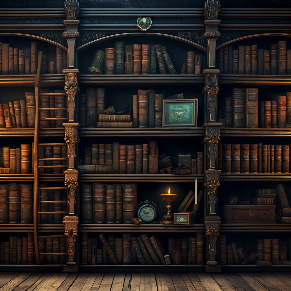Vintage Photography Backdrops Bookstore Shelved Literature Backdrop UK BRP11-571