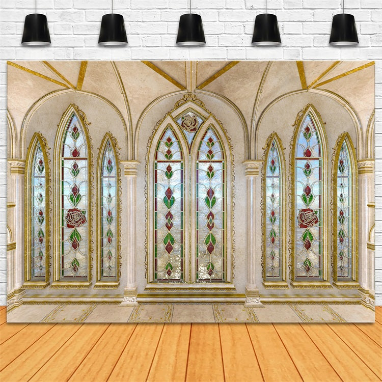 Photography Backdrops Vintage Window Colored Arches Backdrop UK BRP11-578