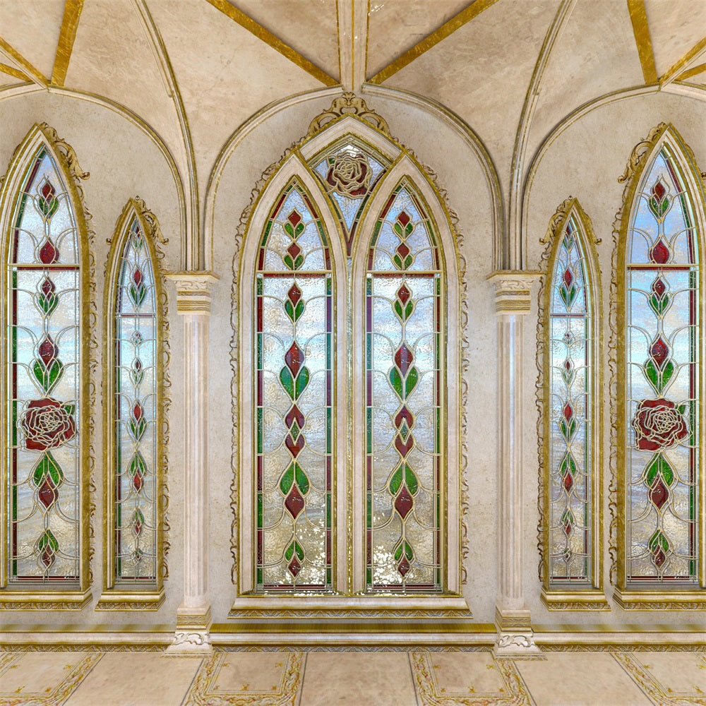 Photography Backdrops Vintage Window Colored Arches Backdrop UK BRP11-578