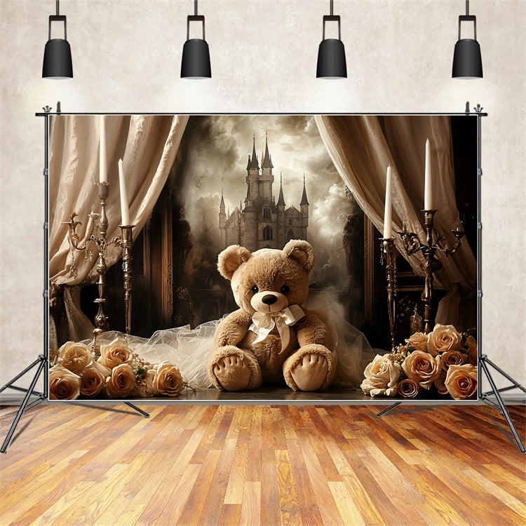 Vintage Backdrops Castle Rose Teddy Curtain Backdrop UK BRP11-584