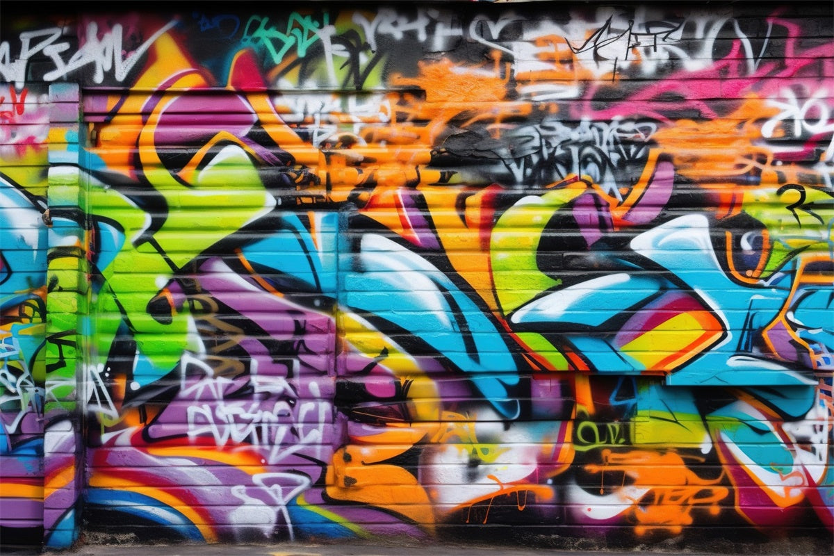 Graffiti Backdrop Vibrant Colorful Artistry Backdrop UK BRP12-119