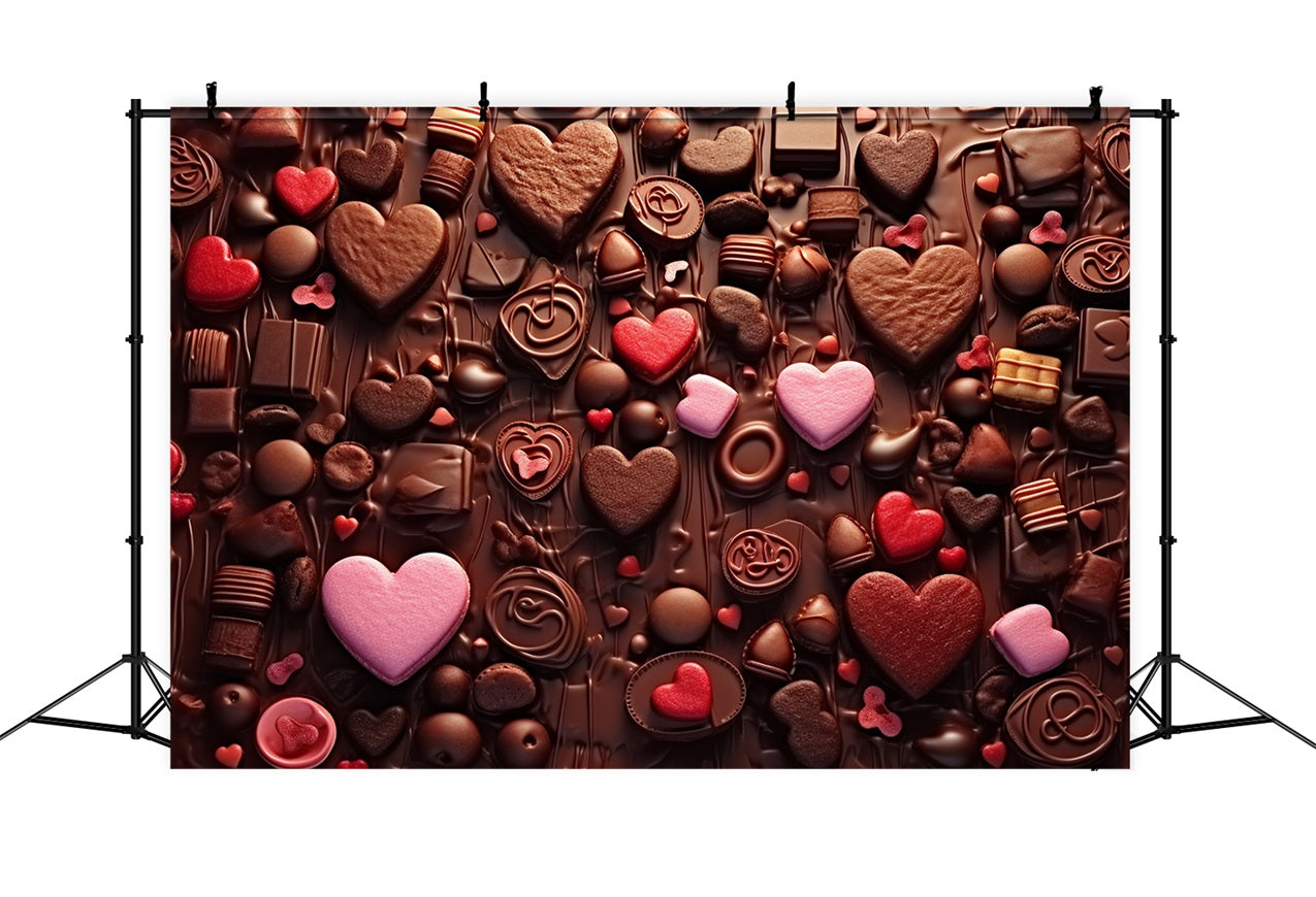 Valentines Heart Backdrop Sweet Heart Chocolate Decor Backdrop UK BRP12-161