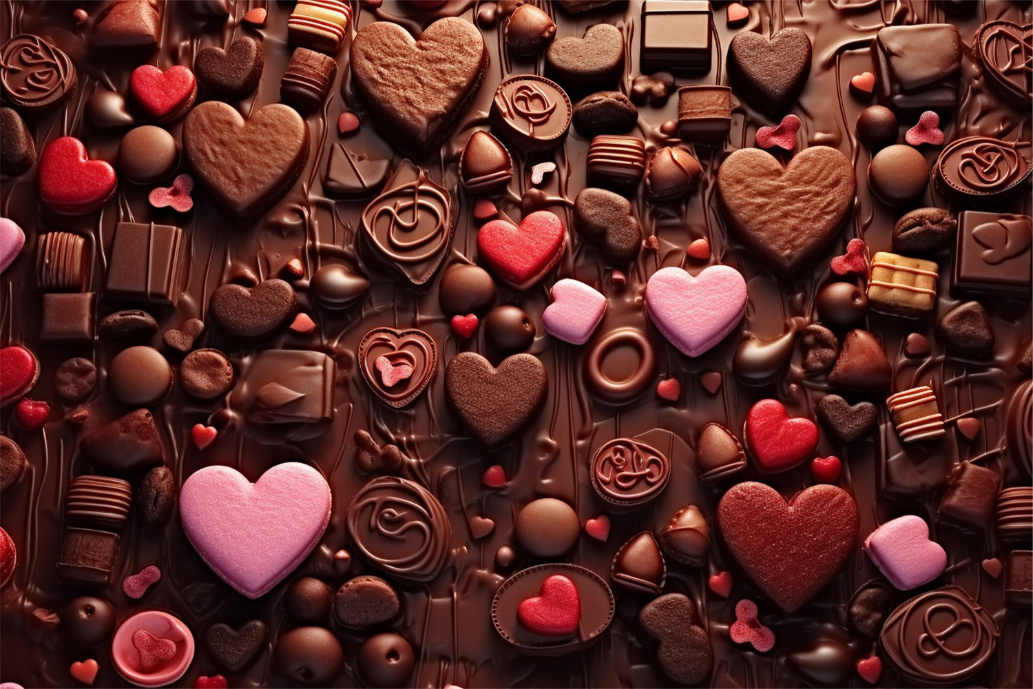 Valentines Heart Backdrop Sweet Heart Chocolate Decor Backdrop UK BRP12-161