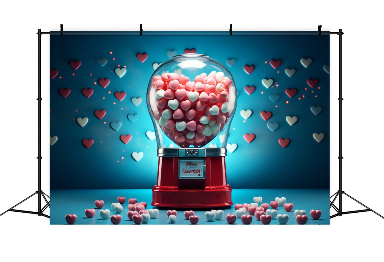 Valentine's Day Backdrop Ideas Red Candy Machine Heart Backdrop UK BRP12-167