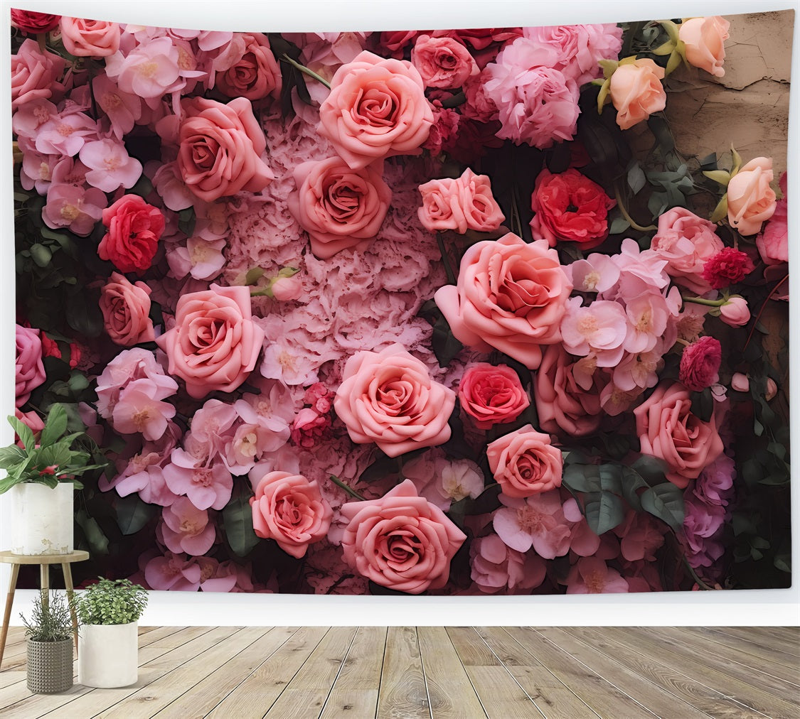 Valentines Backdrop Floral Wall Lush Bloom Backdrop UK BRP12-186