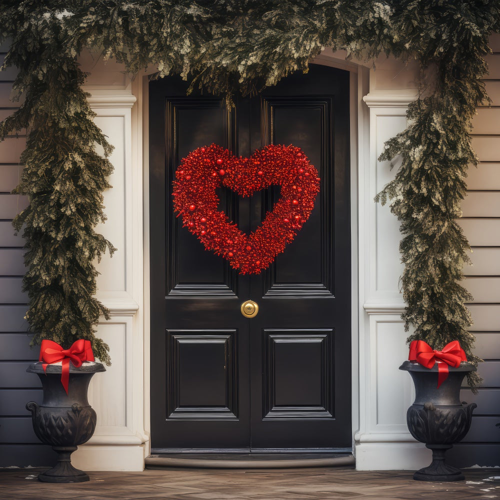 Valentines Backdrops Graceful Red Heart Wreath Doorway Backdrop UK BRP12-212