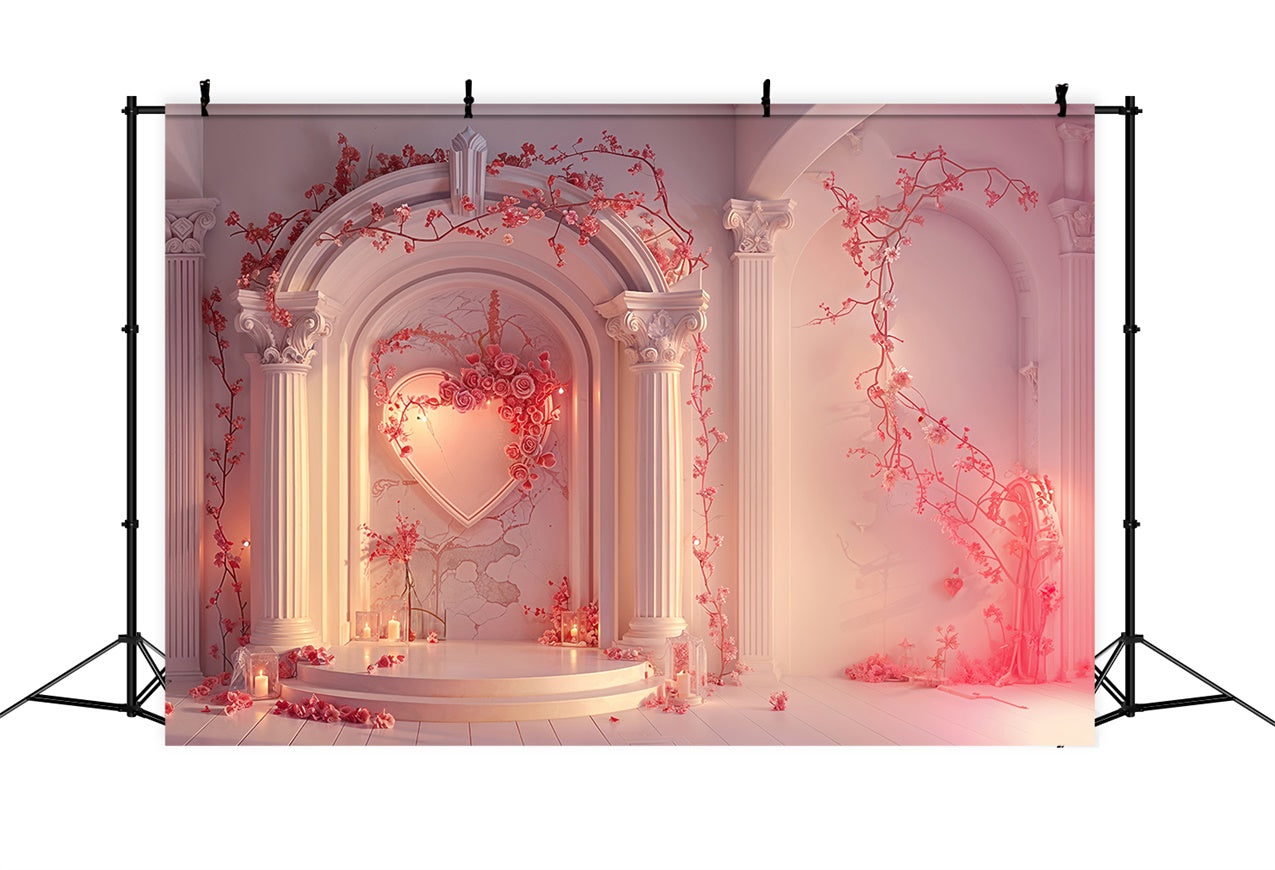Valentine Backdrop Soft Rose Archway Candlelit Romance Backdrop UK BRP12-215