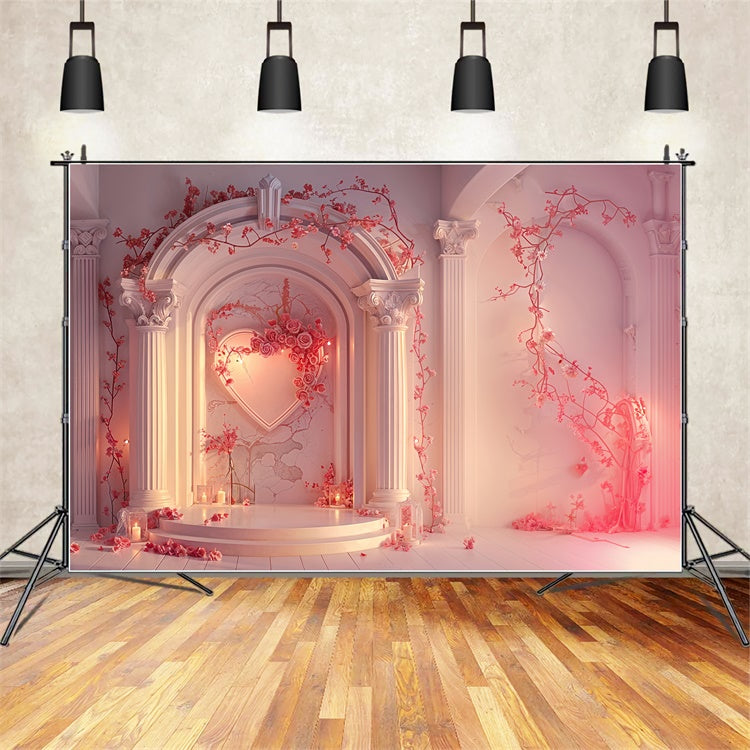 Valentine Backdrop Soft Rose Archway Candlelit Romance Backdrop UK BRP12-215