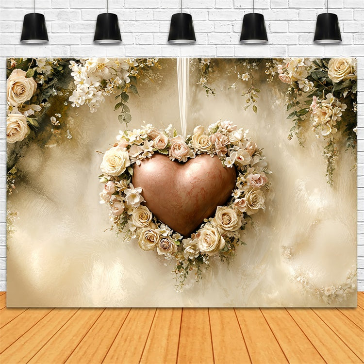 Valentine's Day Backdrop Vintage Floral Heart Frame Backdrop UK BRP12-221