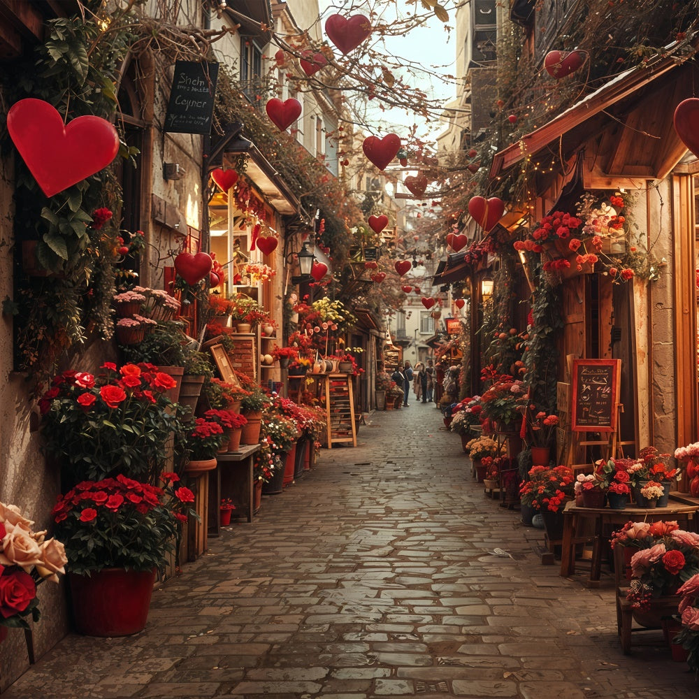 Valentines Heart Backdrop Rose Flower Street Rustic Backdrop UK BRP12-233