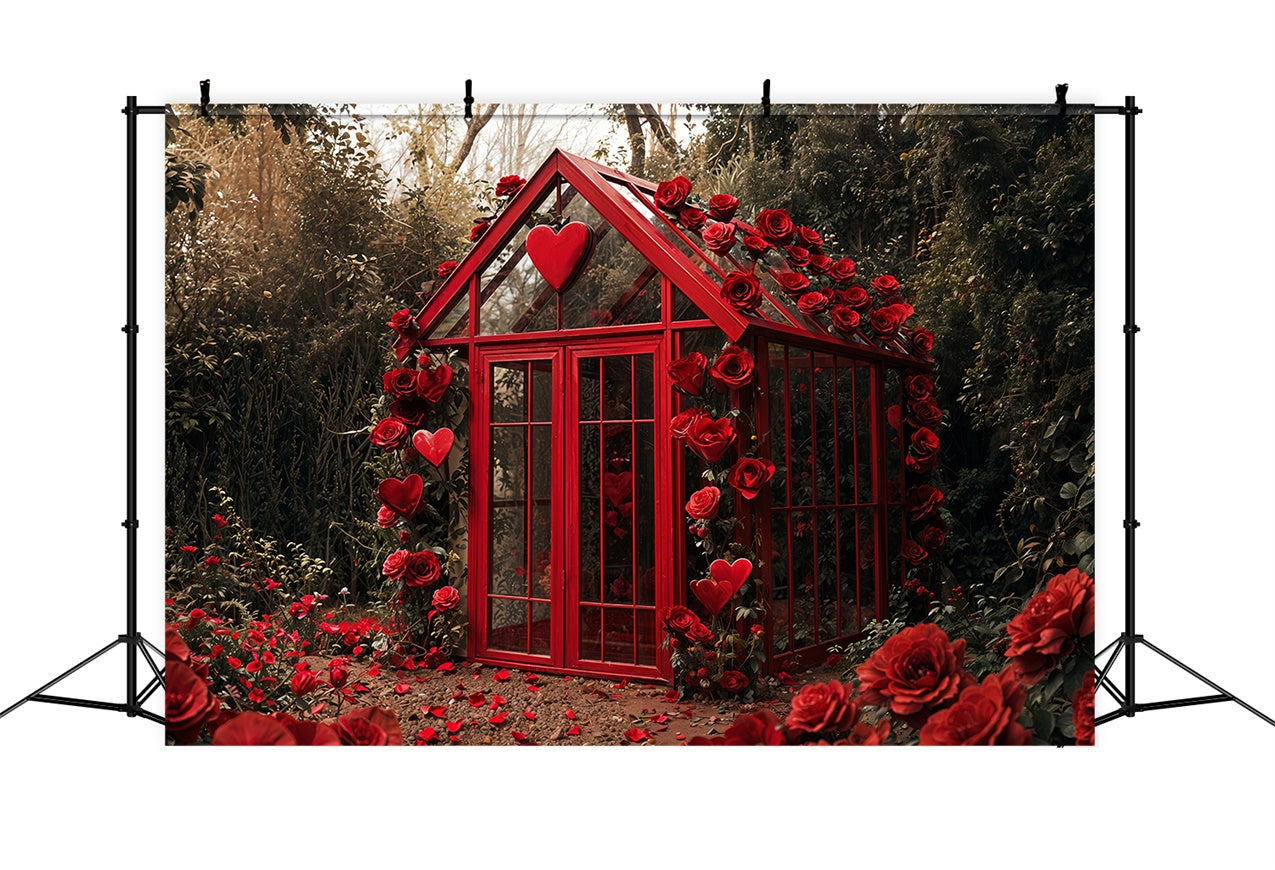 Backdrop For Valentine Garden Glass Cottage Roses Backdrop UK BRP12-248