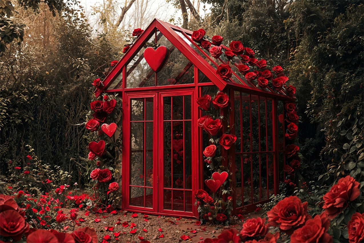 Backdrop For Valentine Garden Glass Cottage Roses Backdrop UK BRP12-248