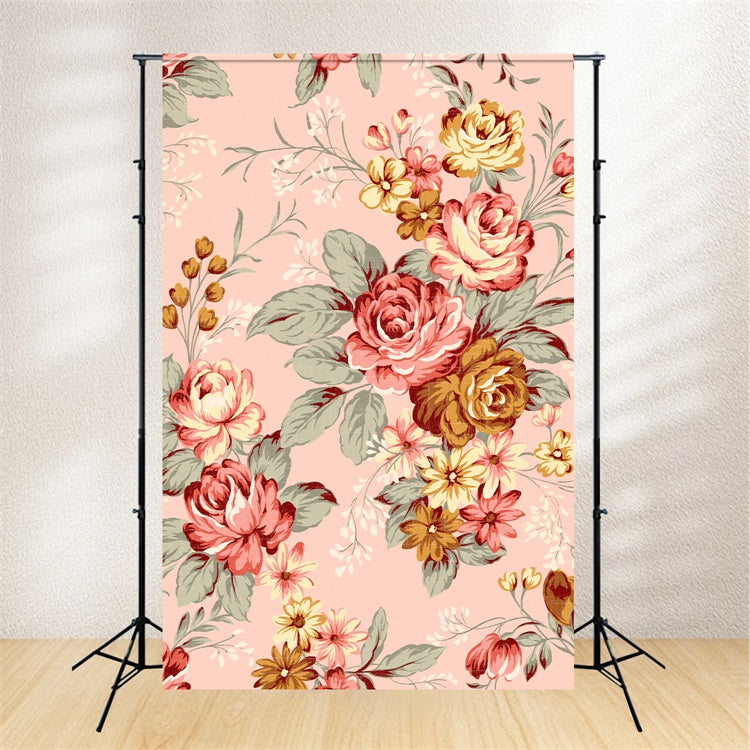 Maternity Photoshoot Backdrop Vintage Floral Decor Backdrop UK BRP12-33