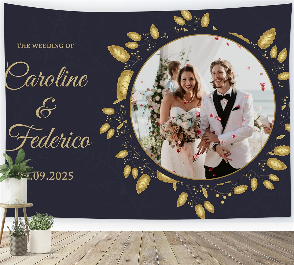 Custom Wedding Backdrops Elegant Gold Frame Wedding Backdrop UK BRP12-352