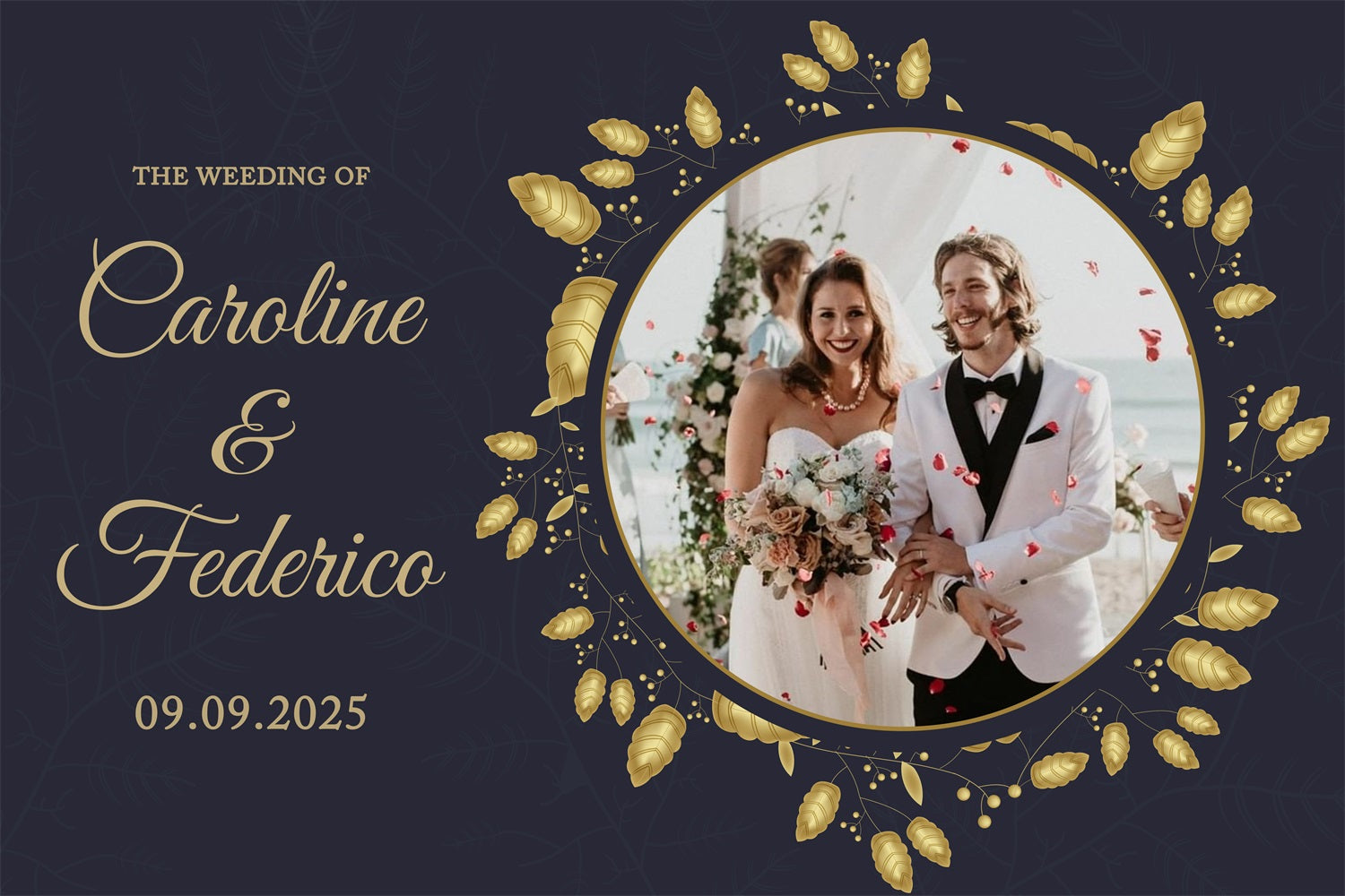 Custom Wedding Backdrops Elegant Gold Frame Wedding Backdrop UK BRP12-352