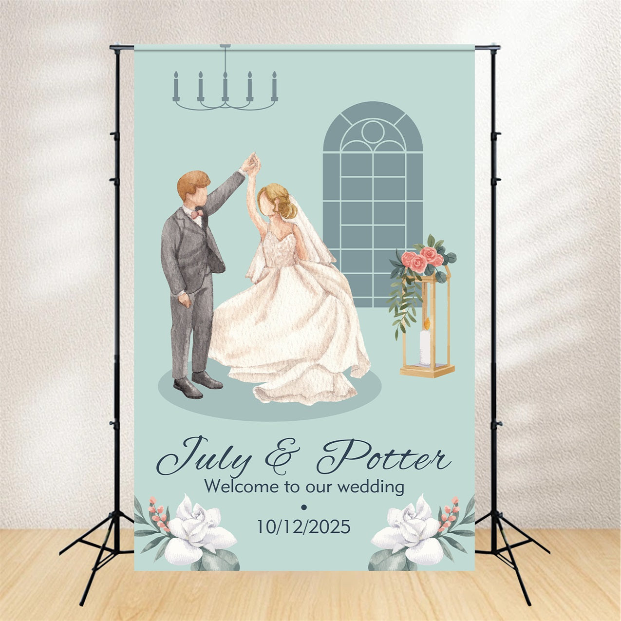 Personalized Wedding Photo Backdrop Bride Groom Dancing Backdrop UK BRP12-379