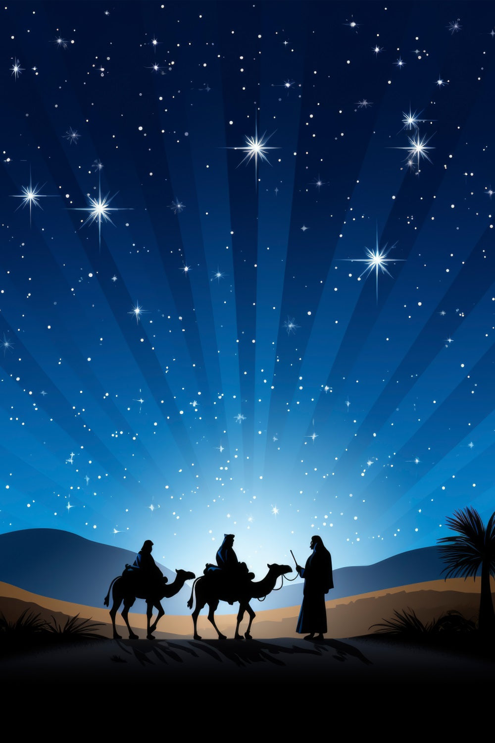 Backdrop Nativity Three Kings Starry Night Backdrop UK BRP12-445