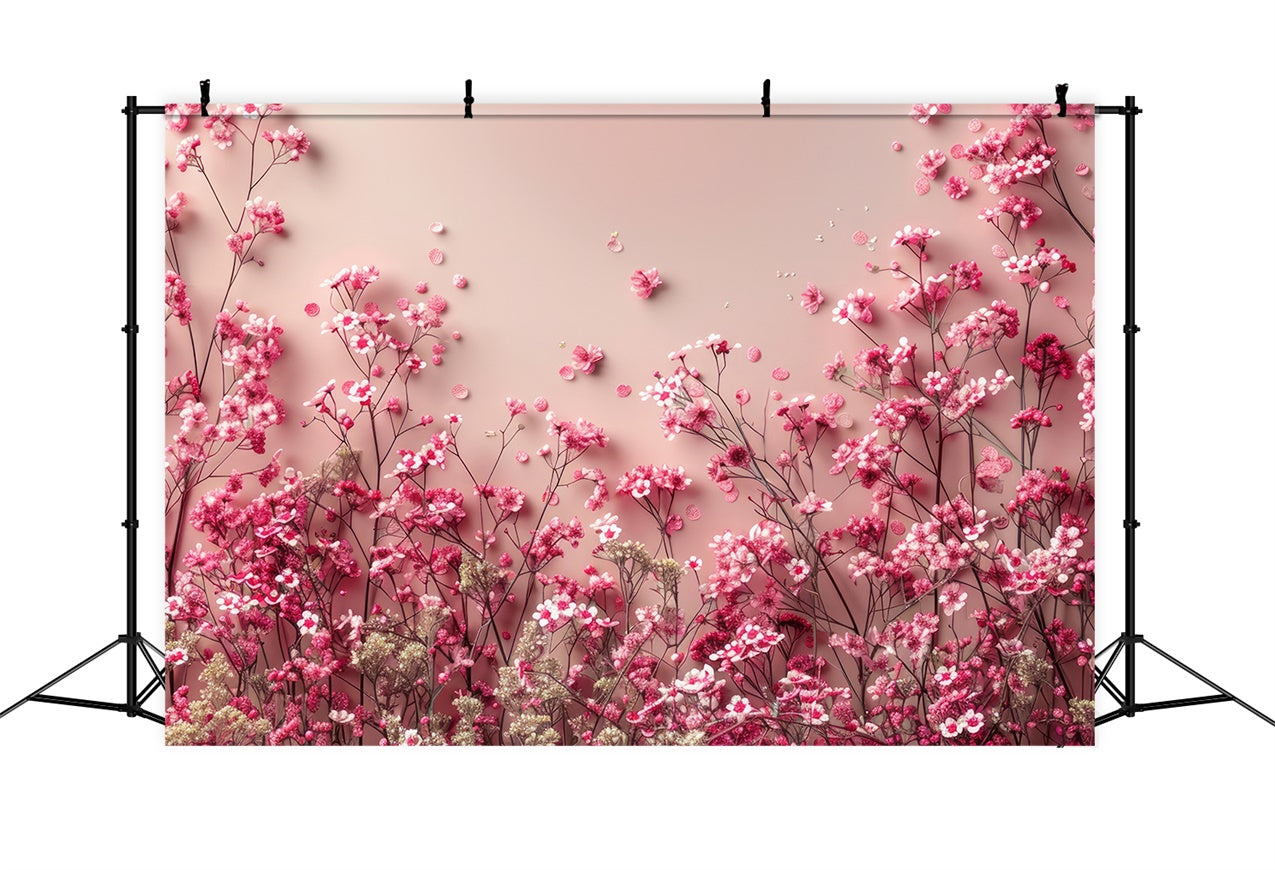 Backdrops Spring Blooming Pink Gypsophila Pastel Backdrop UK BRP12-464