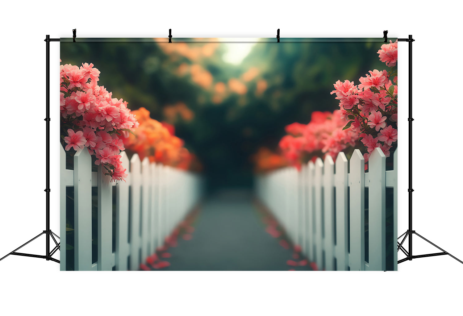 Spring Themed Backdrop Elegant Pink Bloom Pathway Backdrop UK BRP12-490