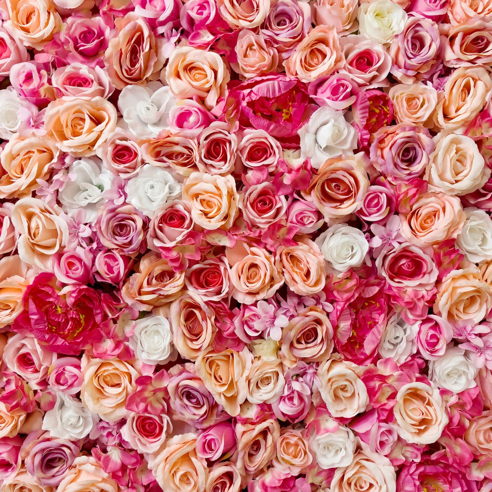Spring Picture Backdrop Pink Peach Flower Wall Backdrop UK BRP12-504