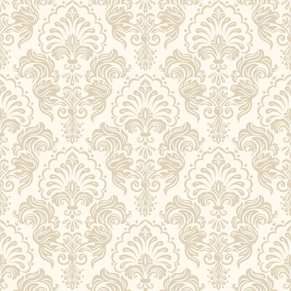 Damask Backdrop Creamy Beige Floral Decorative Backdrop UK BRP12-609