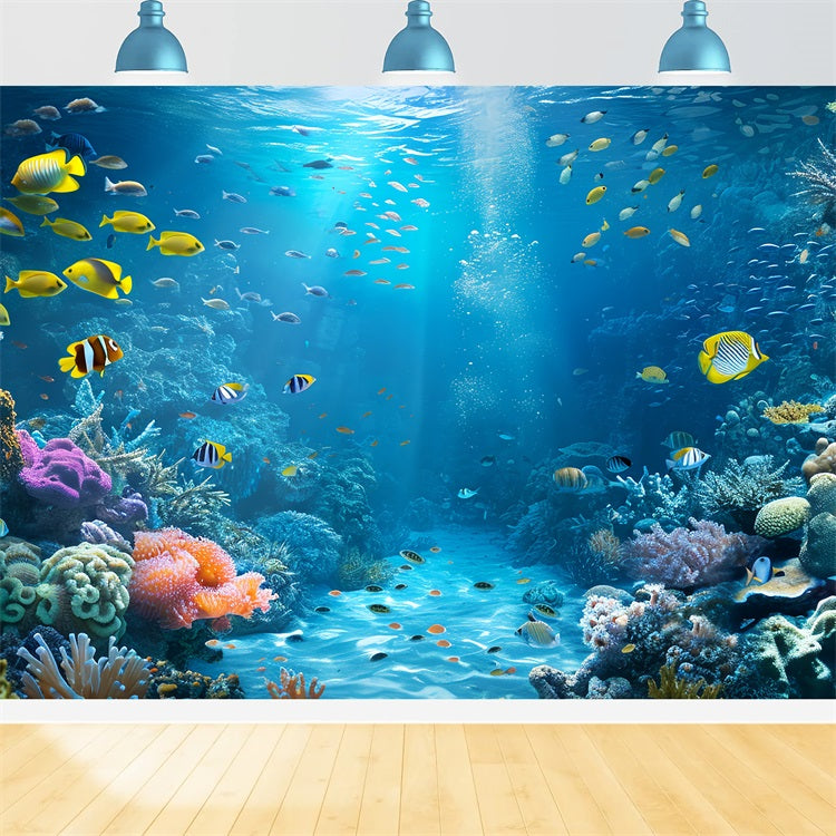 Mermaid Backdrop Diy Cheerful Oceanic Garden Plants Backdrop UK BRP12-61