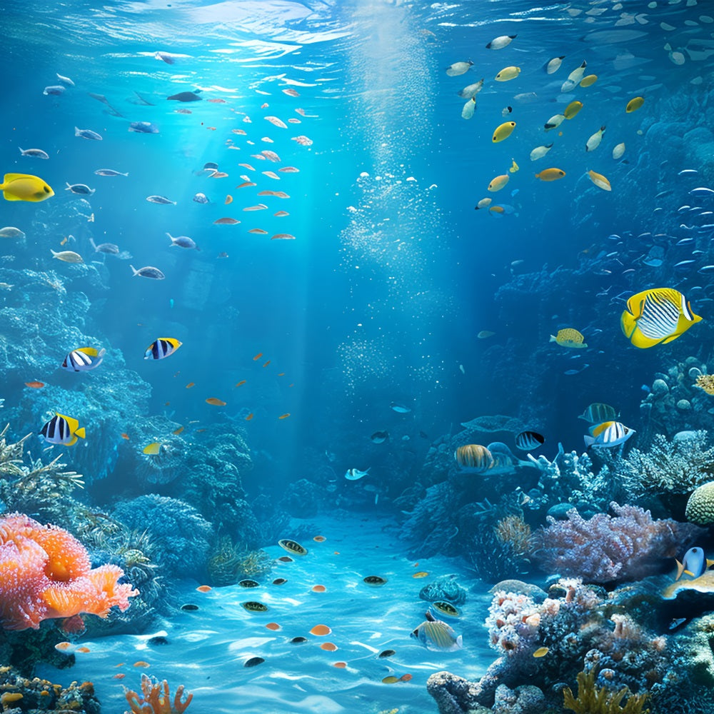 Mermaid Backdrop Diy Cheerful Oceanic Garden Plants Backdrop UK BRP12-61