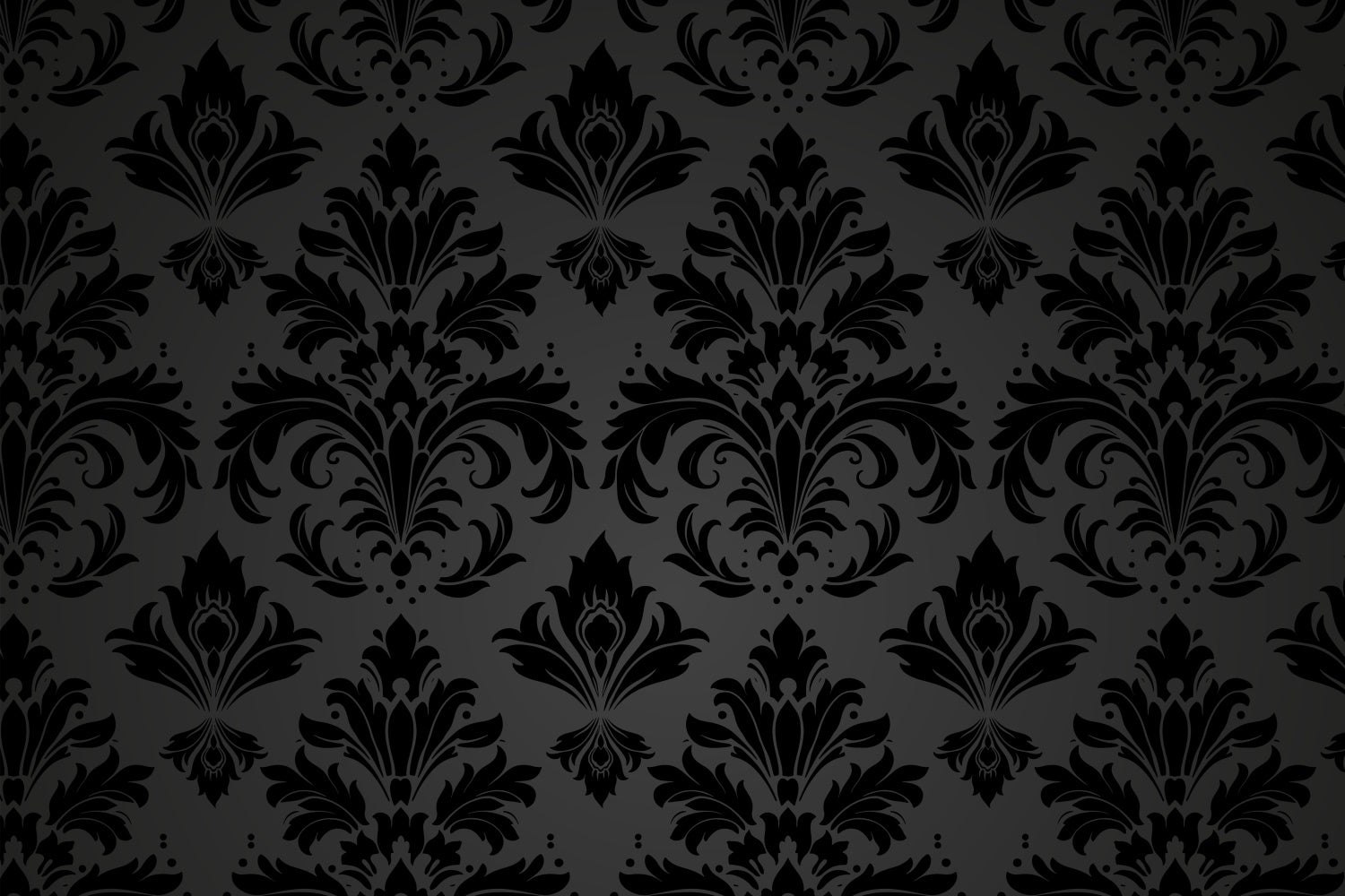 Damask Backdrops Luxurious Black Grey Floral Backdrop UK BRP12-628