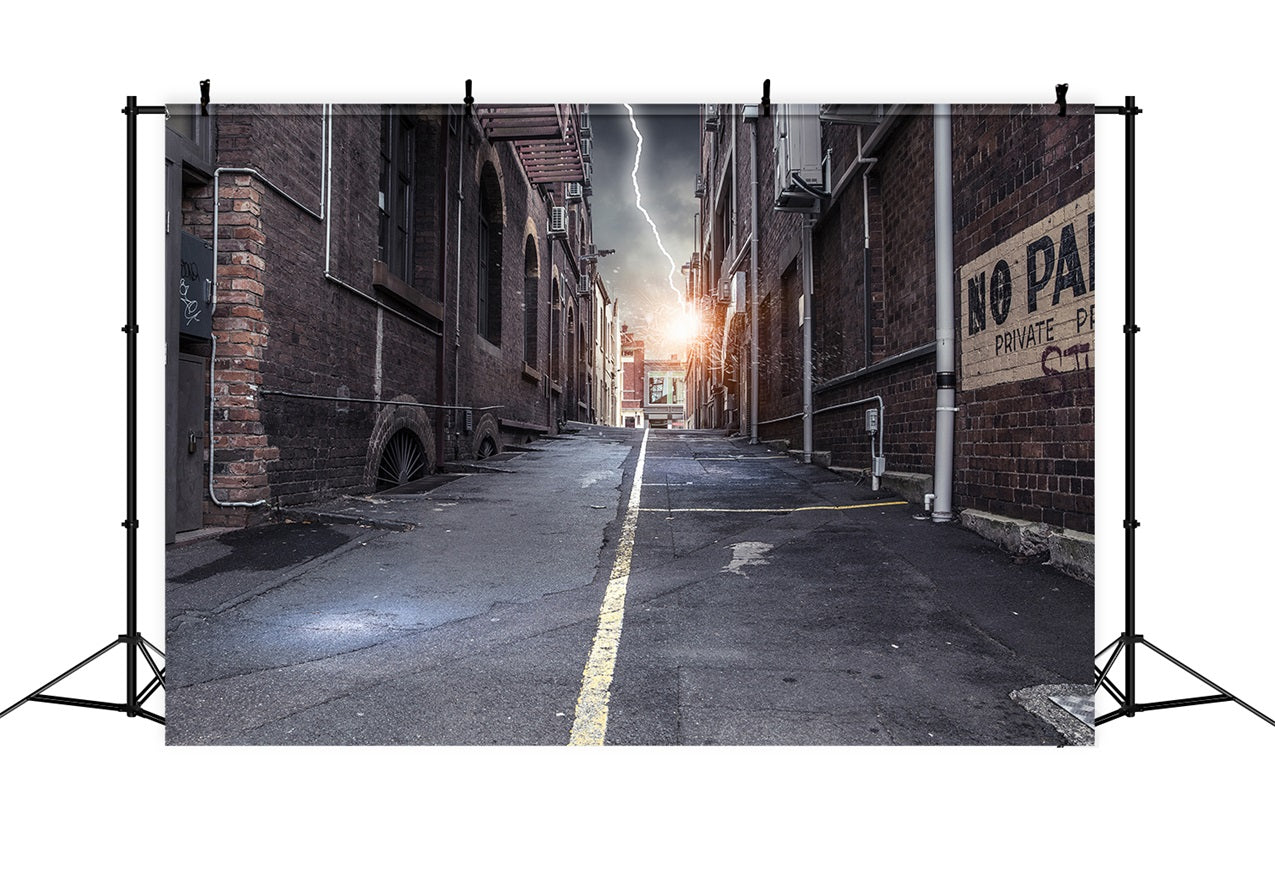 Architecture Backdrop Thunderstorm Vintage Brick Alley Backdrop UK BRP12-662