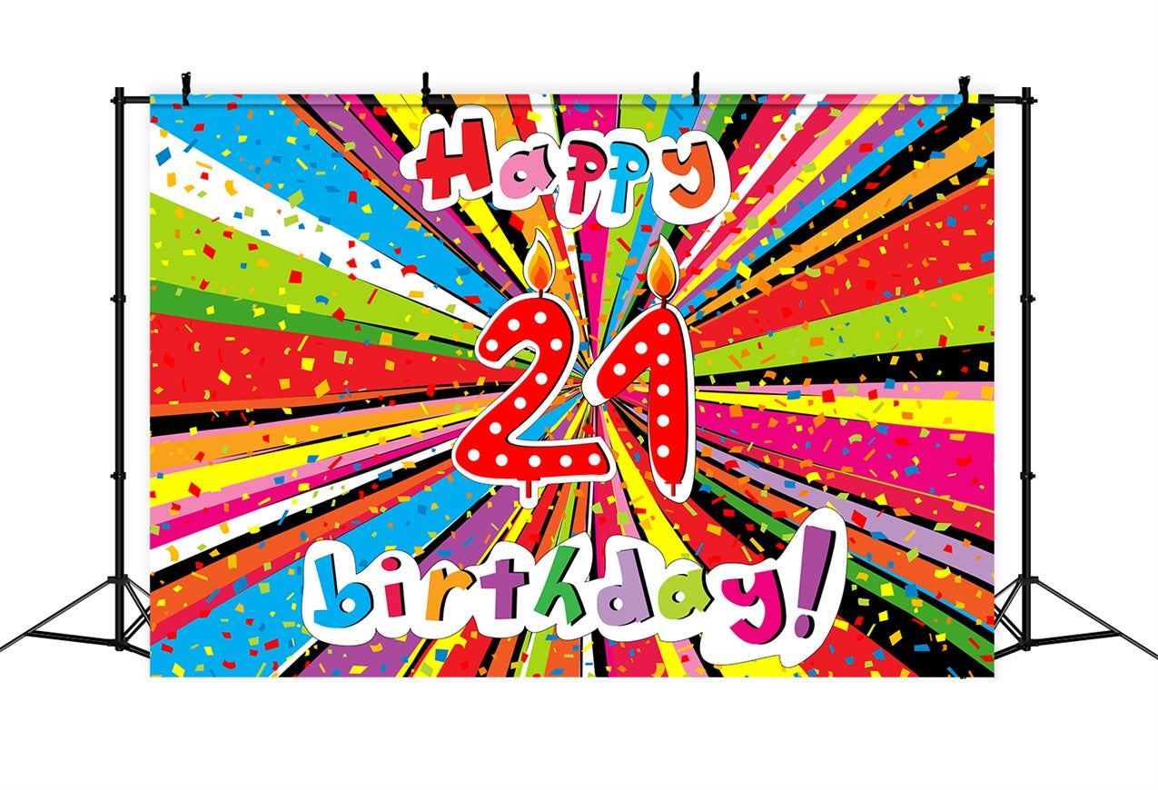 Personalised 21st Birthday Backdrop Confetti Explosion Party Backdrop UK BRP2-221