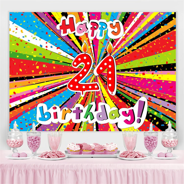 Personalised 21st Birthday Backdrop Confetti Explosion Party Backdrop UK BRP2-221