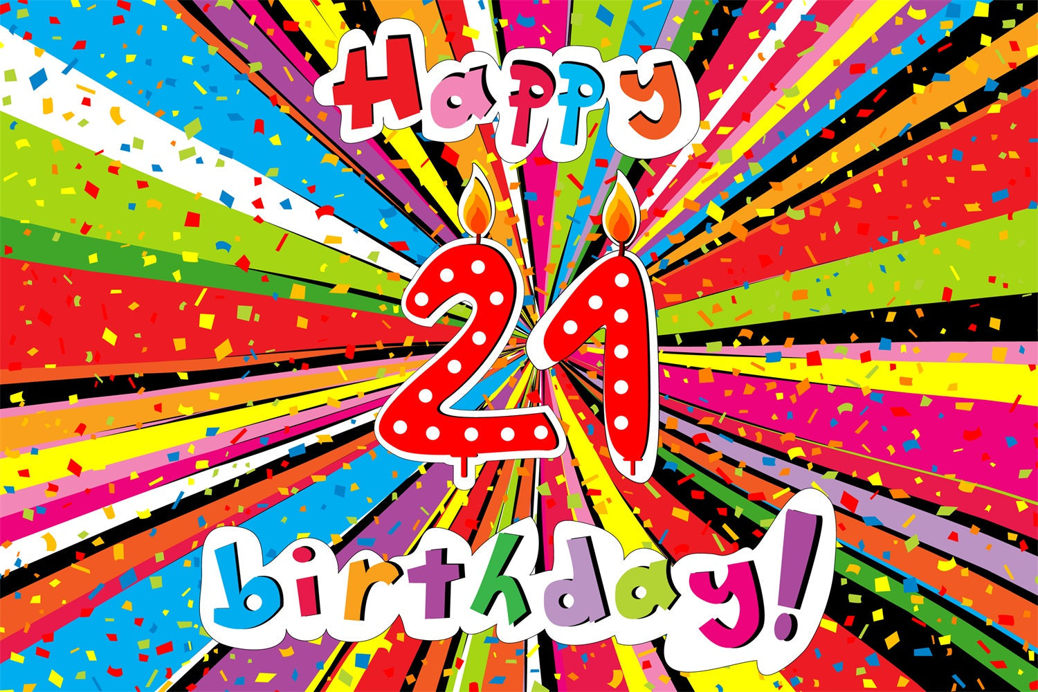 Personalised 21st Birthday Backdrop Confetti Explosion Party Backdrop UK BRP2-221