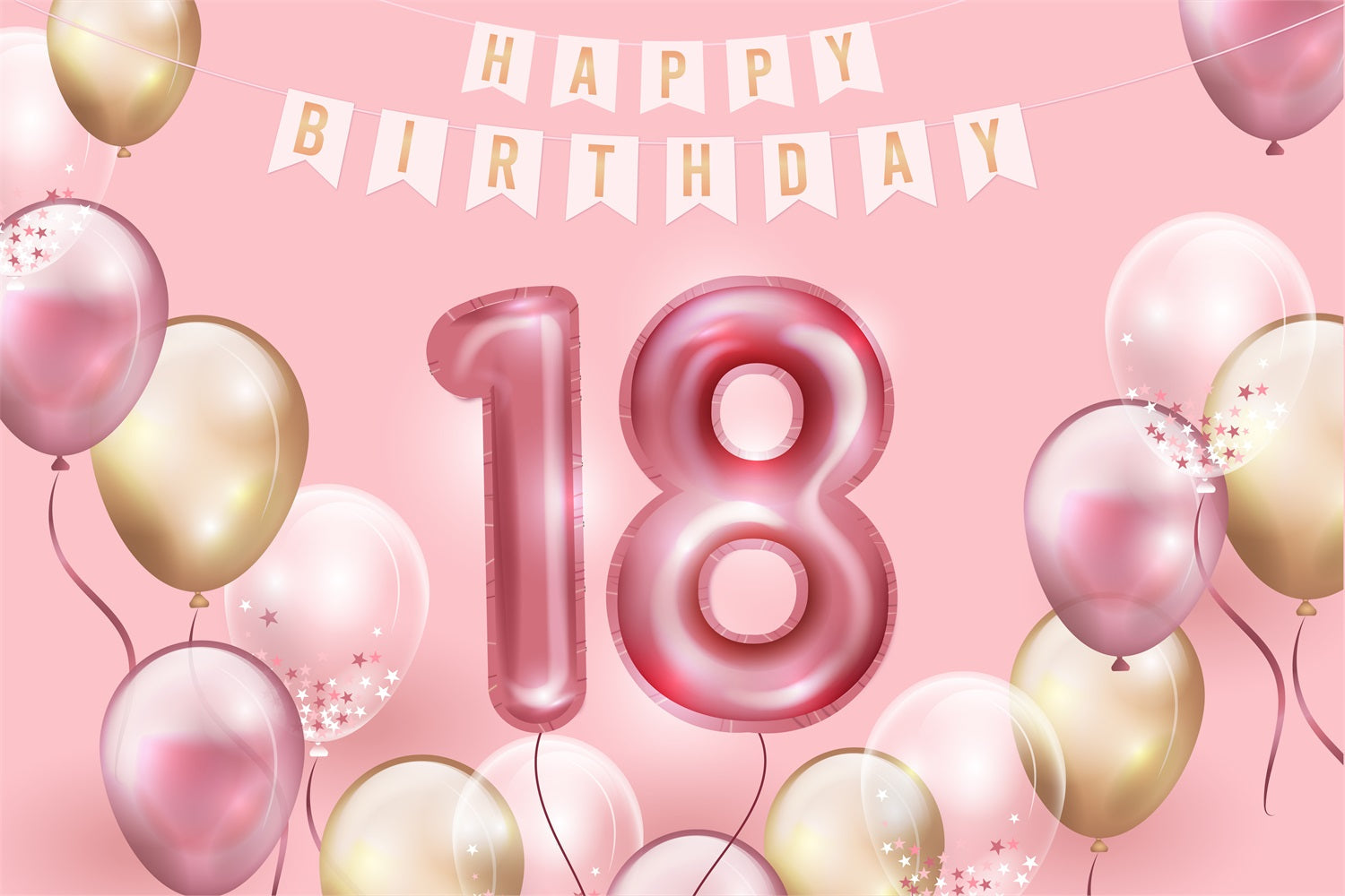 Personalized Happy Birthday Backdrop 18th Balloon Party Backdrop UK BRP2-231