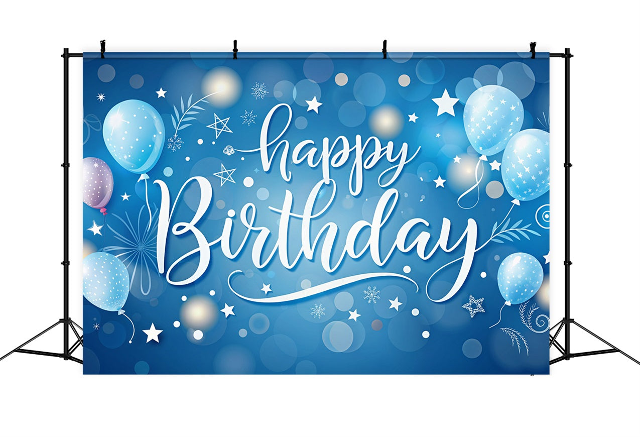 Personalized Backdrop Birthday Starlight Blue Balloon Backdrop UK BRP2-240