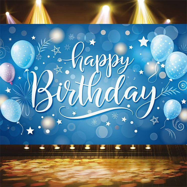 Personalized Backdrop Birthday Starlight Blue Balloon Backdrop UK BRP2-240